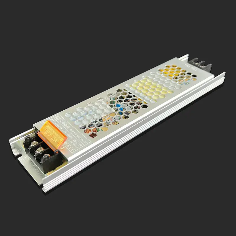 DC 12V 12.5A Light Box-voeding 12Vdc 150 watt, zwarte behuizing Slanke 12V LED-verlichtingsvoeding