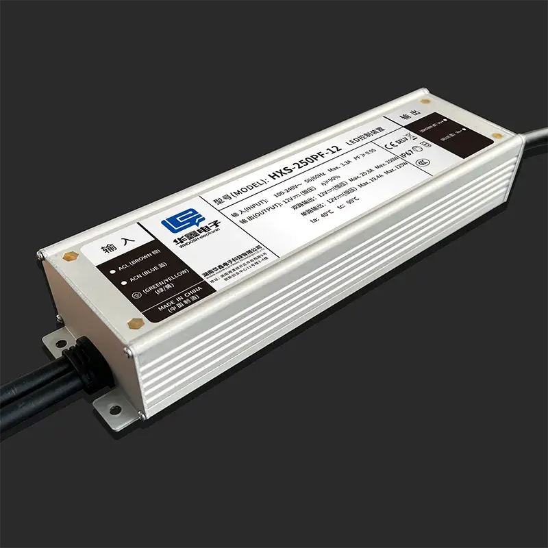 CE 48V 250W IP67 36V 24V waterdichte LED-transformator Voldoet aan CE